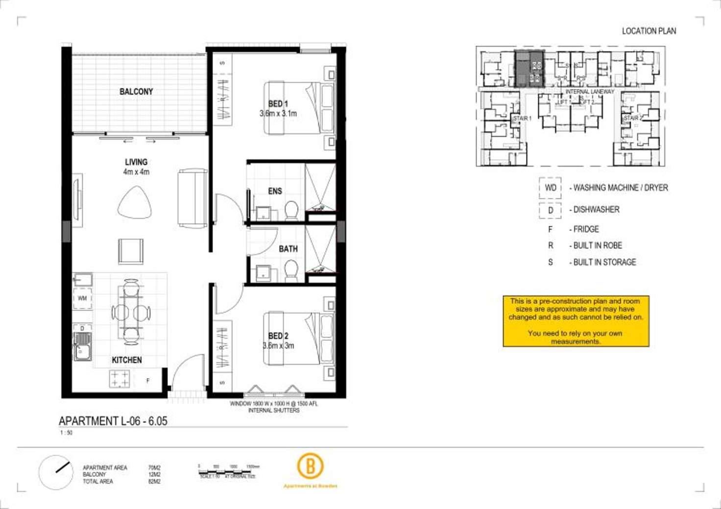 Floorplan of Homely apartment listing, 605/3 Fourth Street, Bowden SA 5007