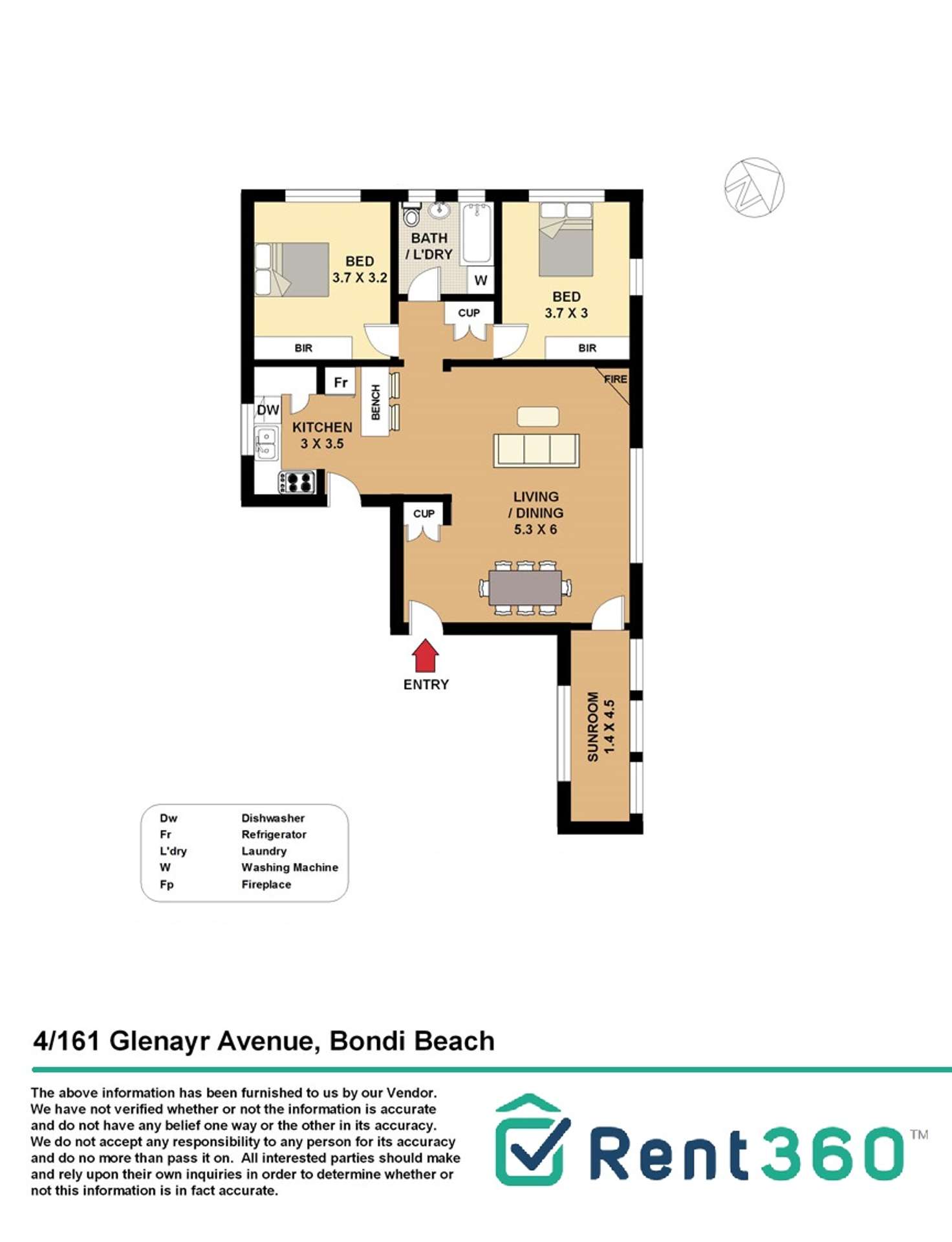 Floorplan of Homely apartment listing, 4/161 Glenayr Avenue, Bondi Beach NSW 2026