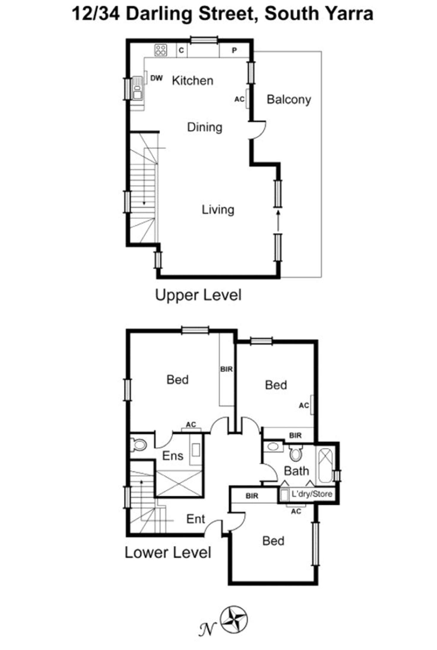 Floorplan of Homely apartment listing, 12/34 Darling St, South Yarra VIC 3141