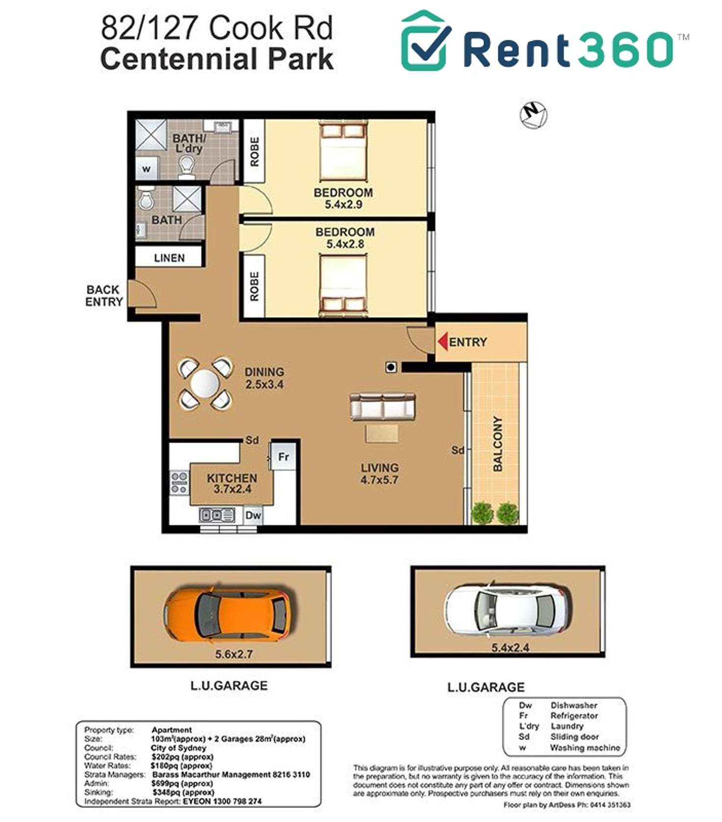 Floorplan of Homely apartment listing, 82/127-147 Cook Road, Centennial Park NSW 2021