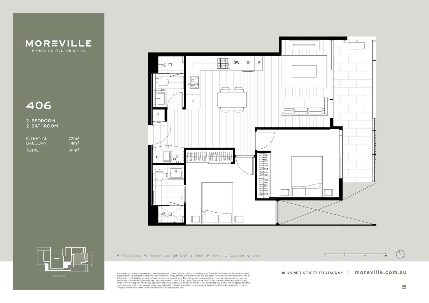 Floorplan of Homely apartment listing, 406/12-18 Napier Street, Footscray VIC 3011