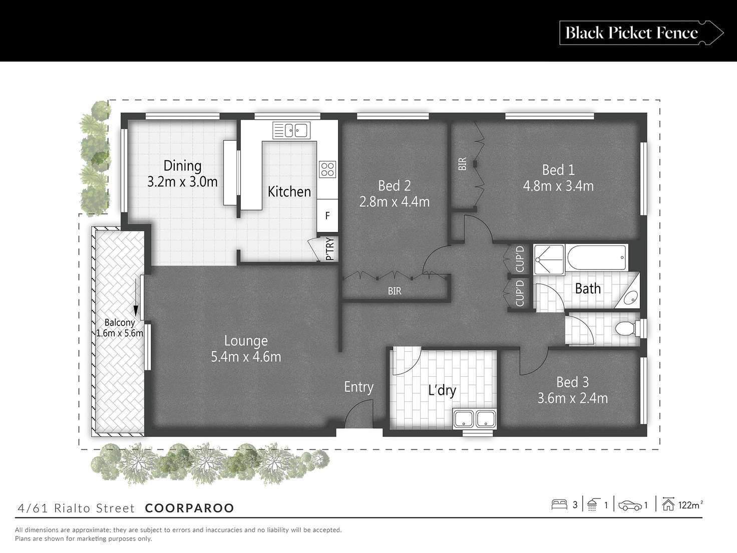 Floorplan of Homely apartment listing, 4/61 Rialto Street, Coorparoo QLD 4151