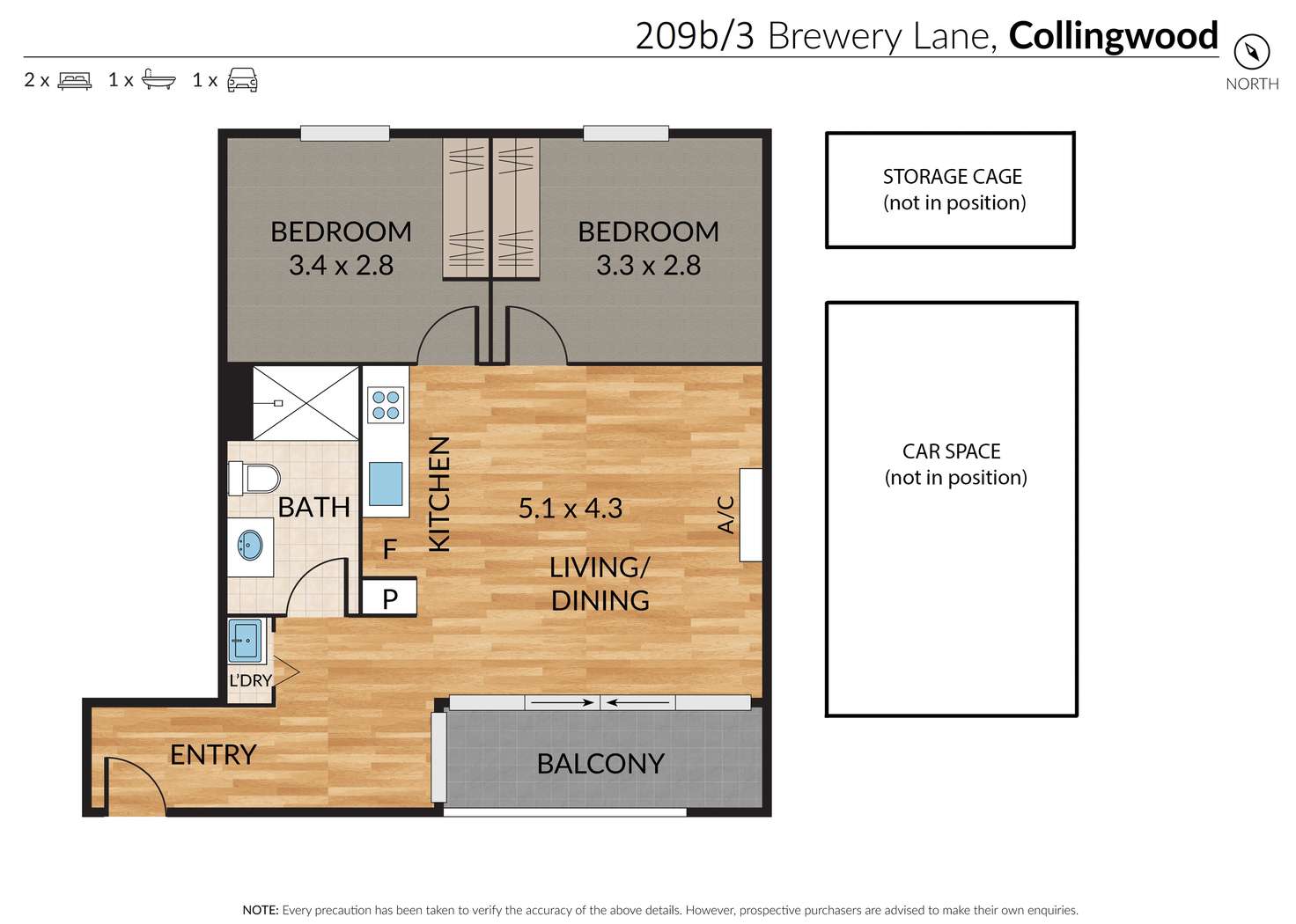 Floorplan of Homely unit listing, 209B/3 Brewery Lane, Collingwood VIC 3066