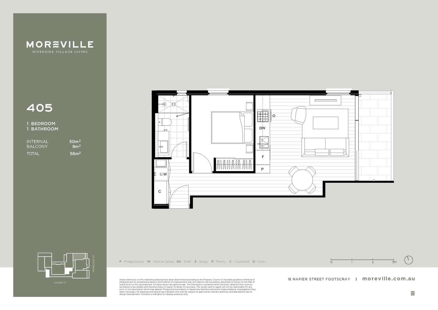 Floorplan of Homely apartment listing, 405/12-18 Napier Street, Footscray VIC 3011