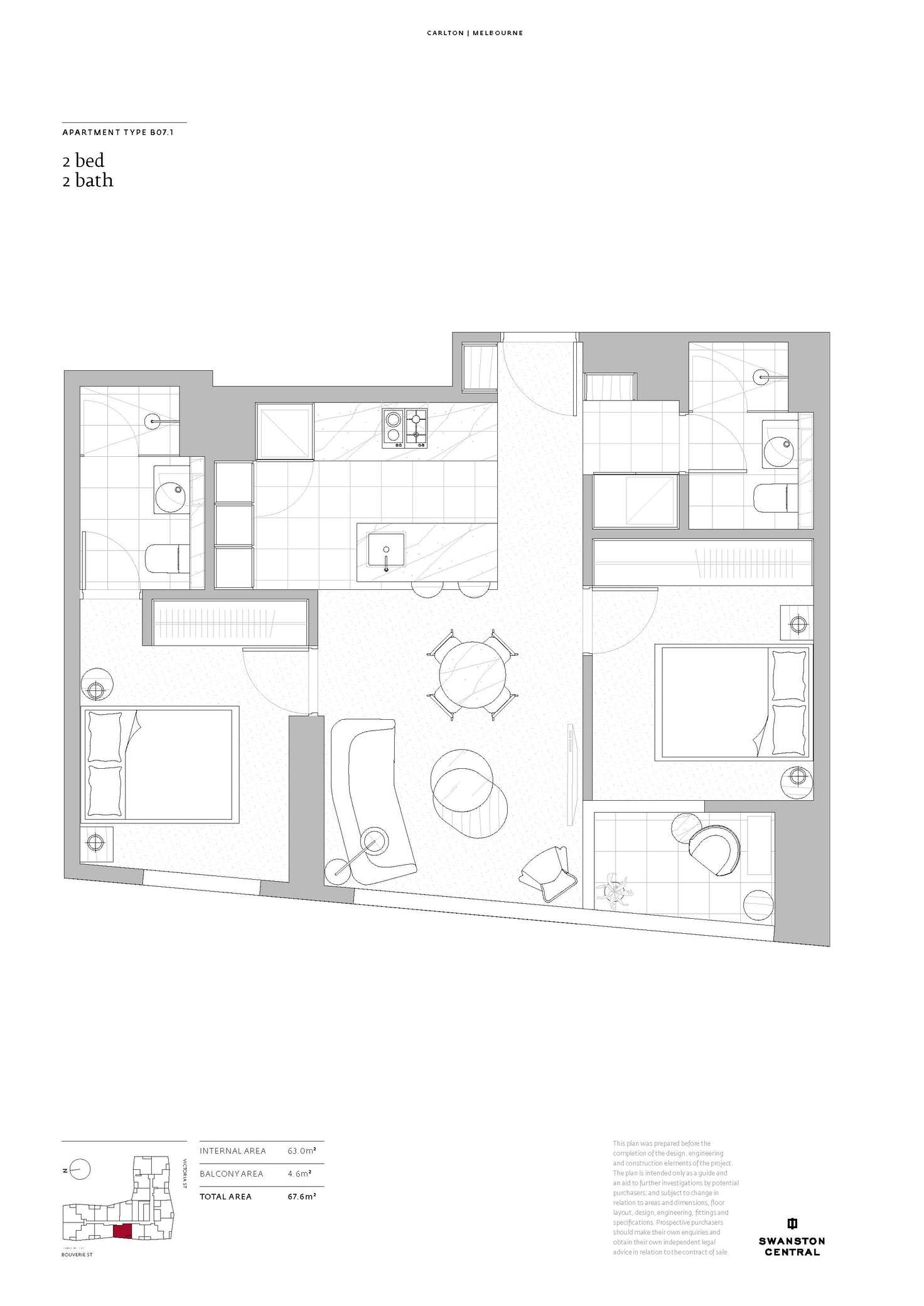 Floorplan of Homely apartment listing, 2011/160 Victoria Street, Carlton VIC 3053