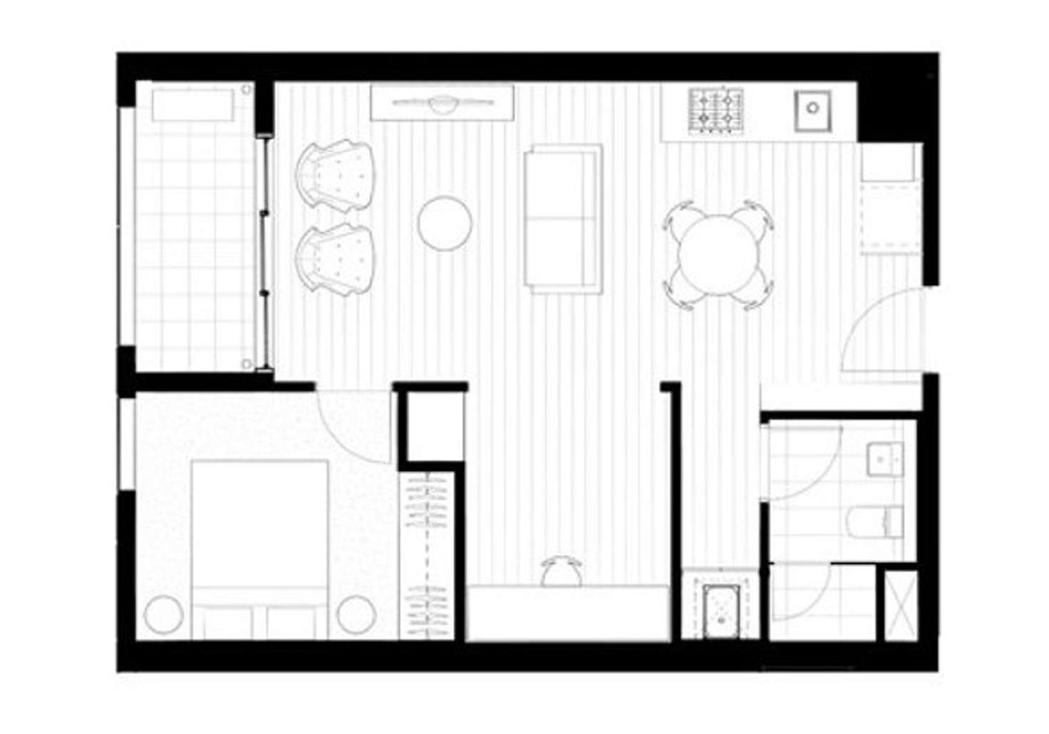 Floorplan of Homely apartment listing, 3307E/888 Collins Street, Melbourne VIC 3000