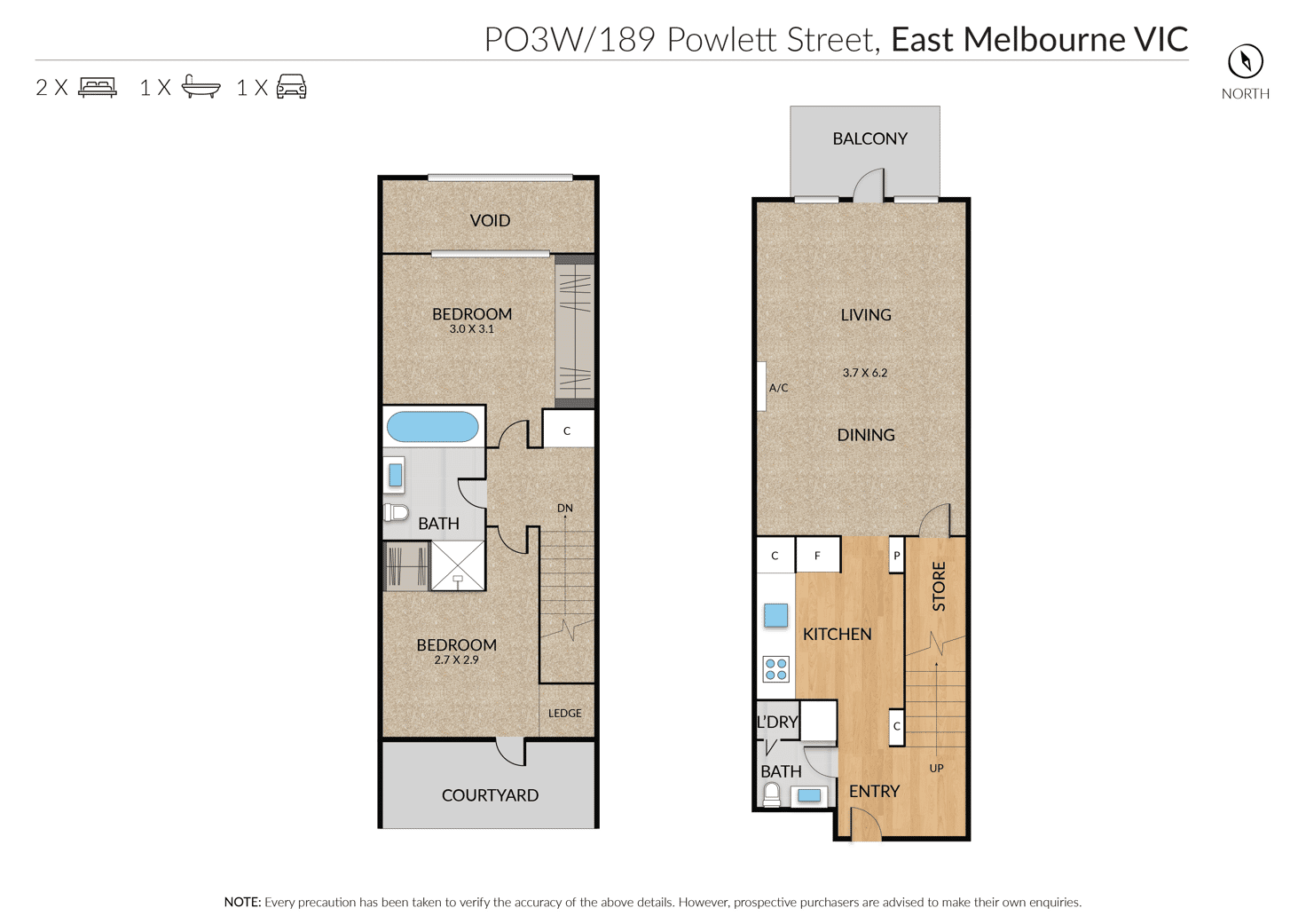 Floorplan of Homely apartment listing, P03W/189 Powlett Street, East Melbourne VIC 3002
