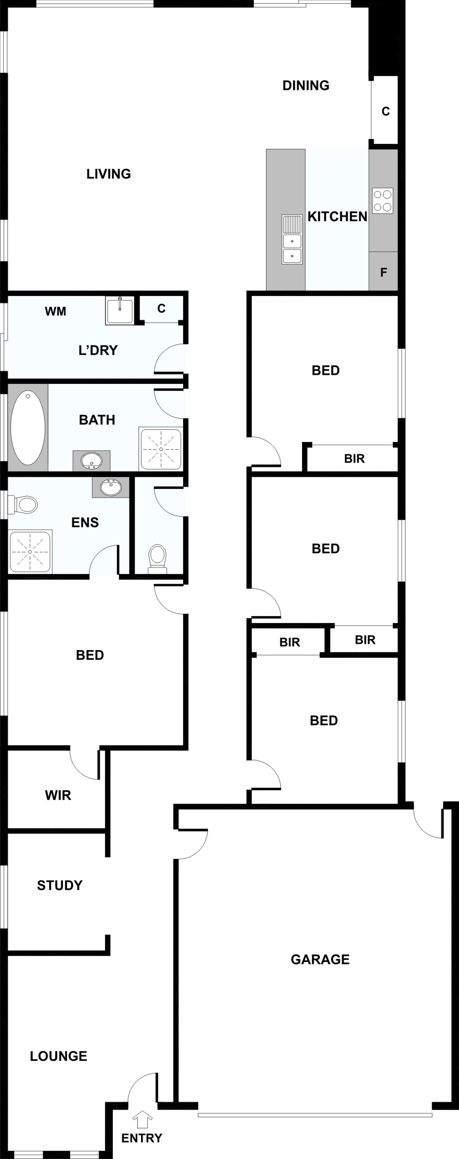 Floorplan of Homely house listing, 57 Basinview Drive, Tarneit VIC 3029