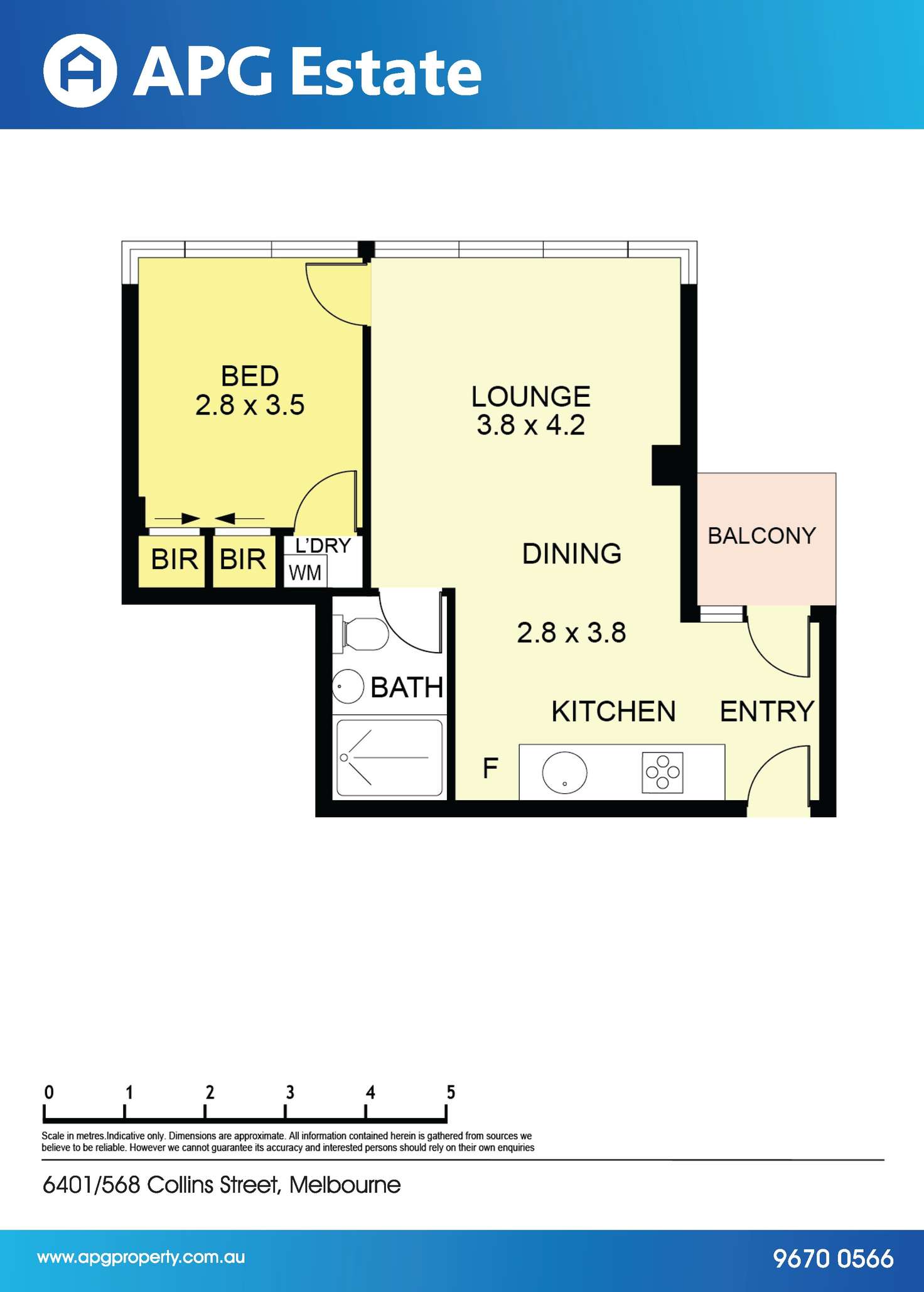 Floorplan of Homely apartment listing, 6401/568 Collins Street, Melbourne VIC 3000