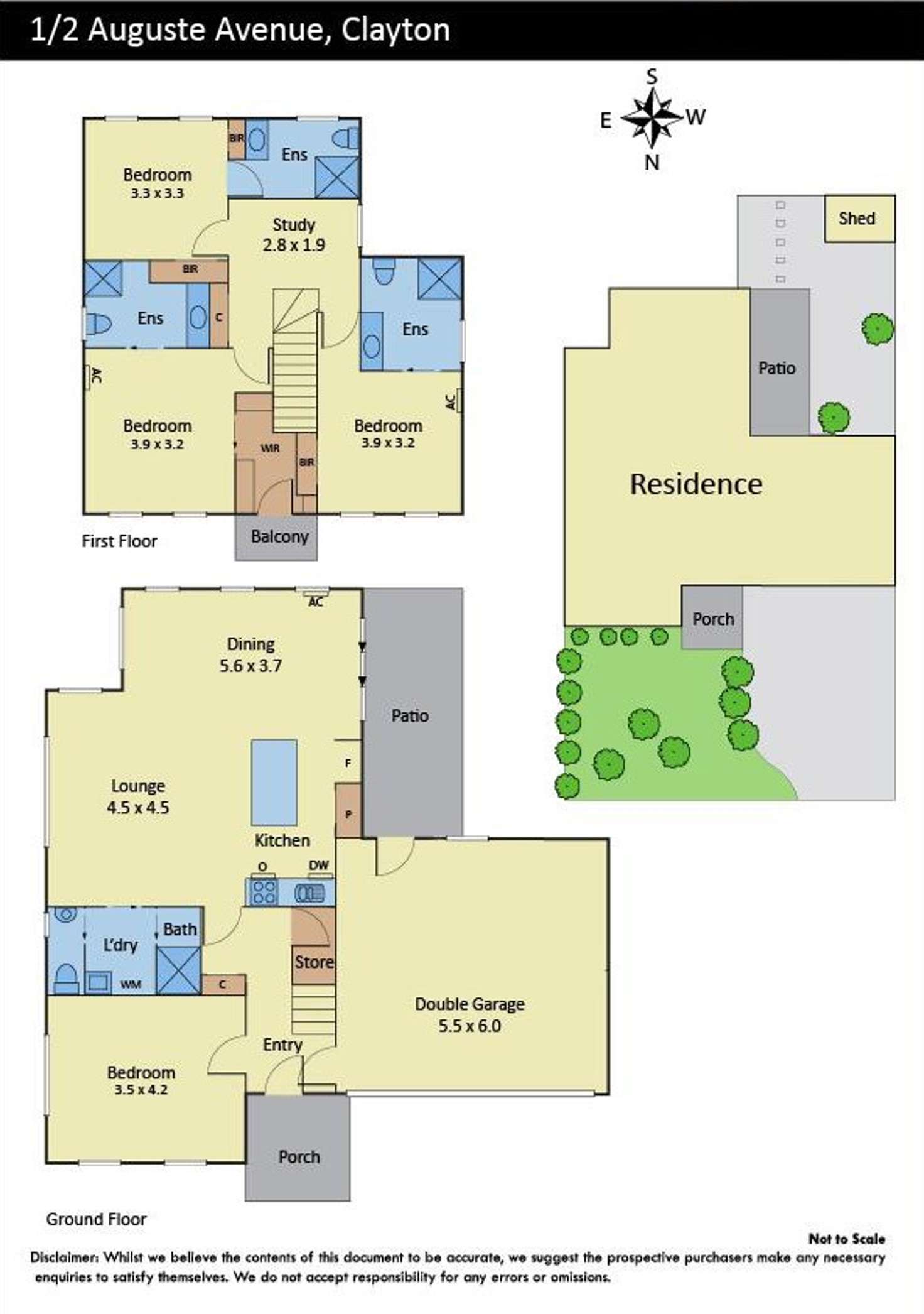 Floorplan of Homely townhouse listing, 1/2 Auguste Avenue, Clayton VIC 3168