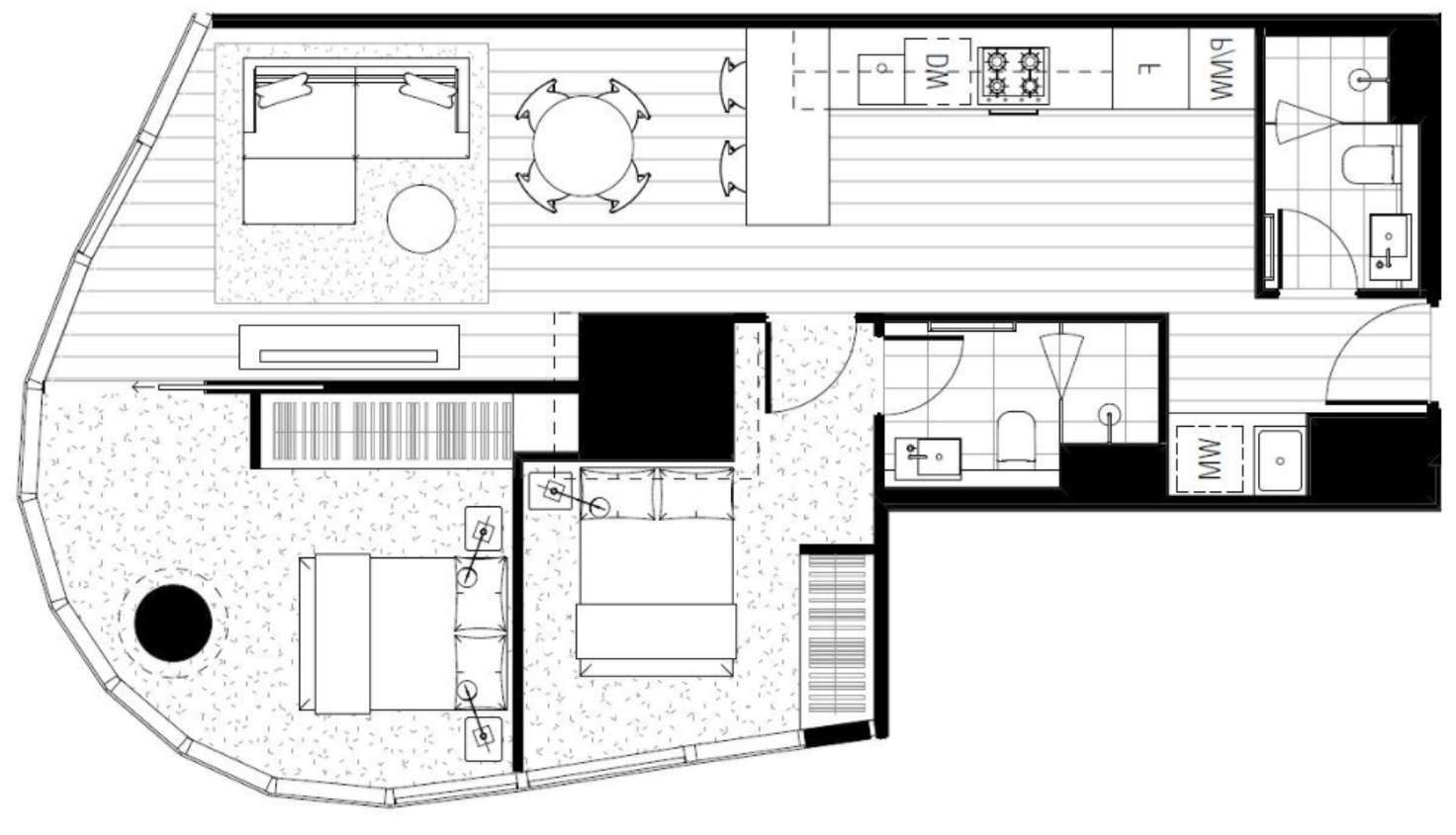Floorplan of Homely apartment listing, 6709/70 Southbank Boulevard, Southbank VIC 3006