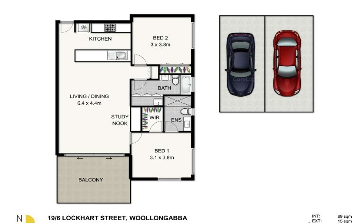 Floorplan of Homely apartment listing, 19/6 Lockhart Street, Woolloongabba QLD 4102