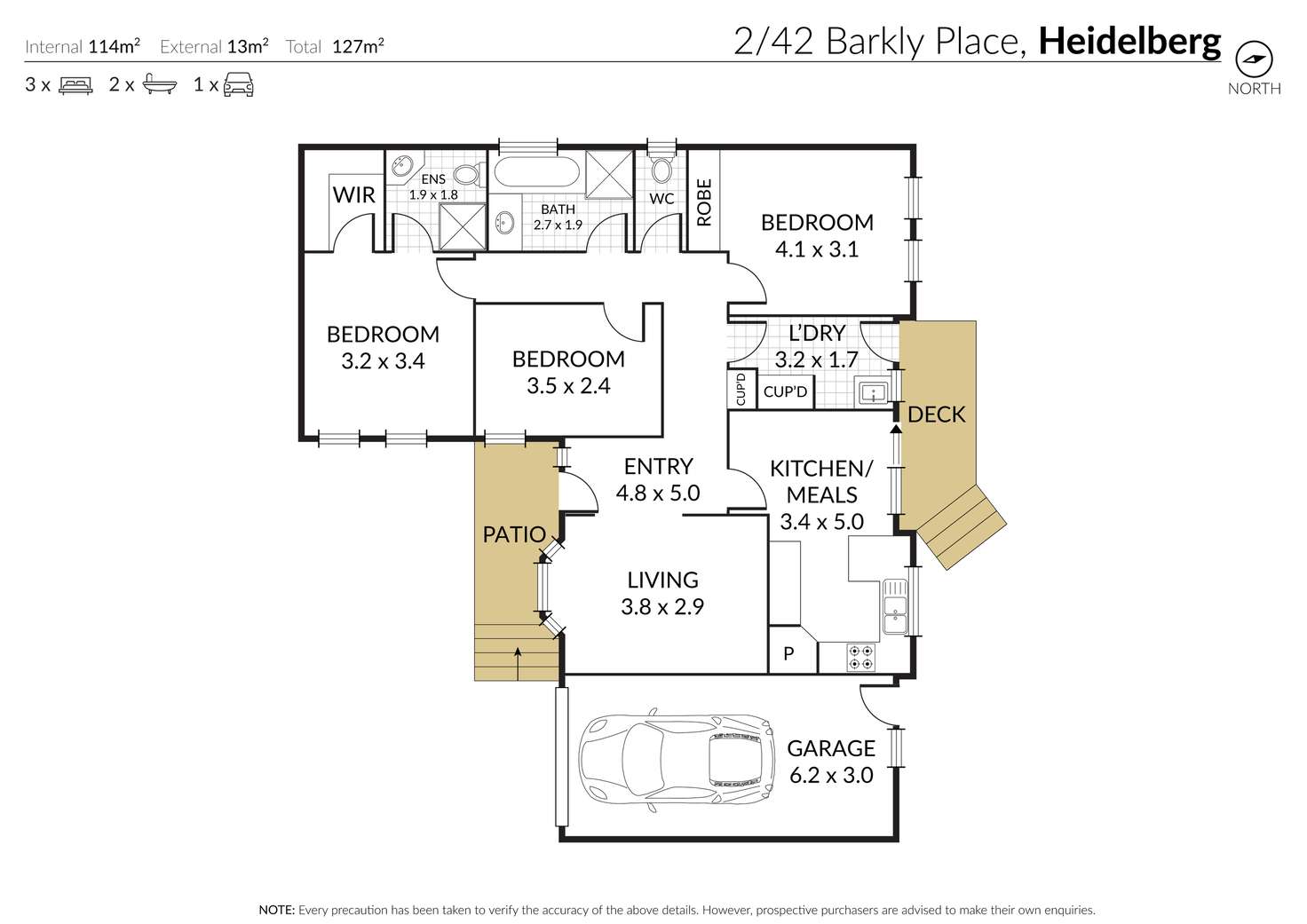 Floorplan of Homely house listing, 2/42 Barkly Place, Heidelberg VIC 3084