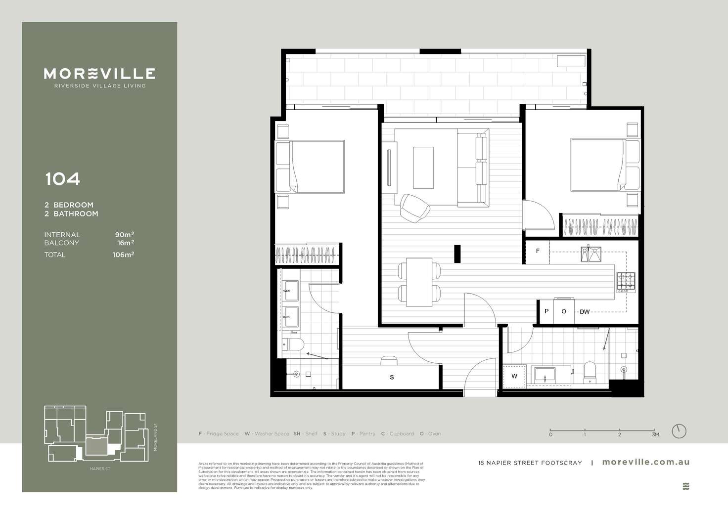 Floorplan of Homely apartment listing, 104/12-18 Napier Street, Footscray VIC 3011