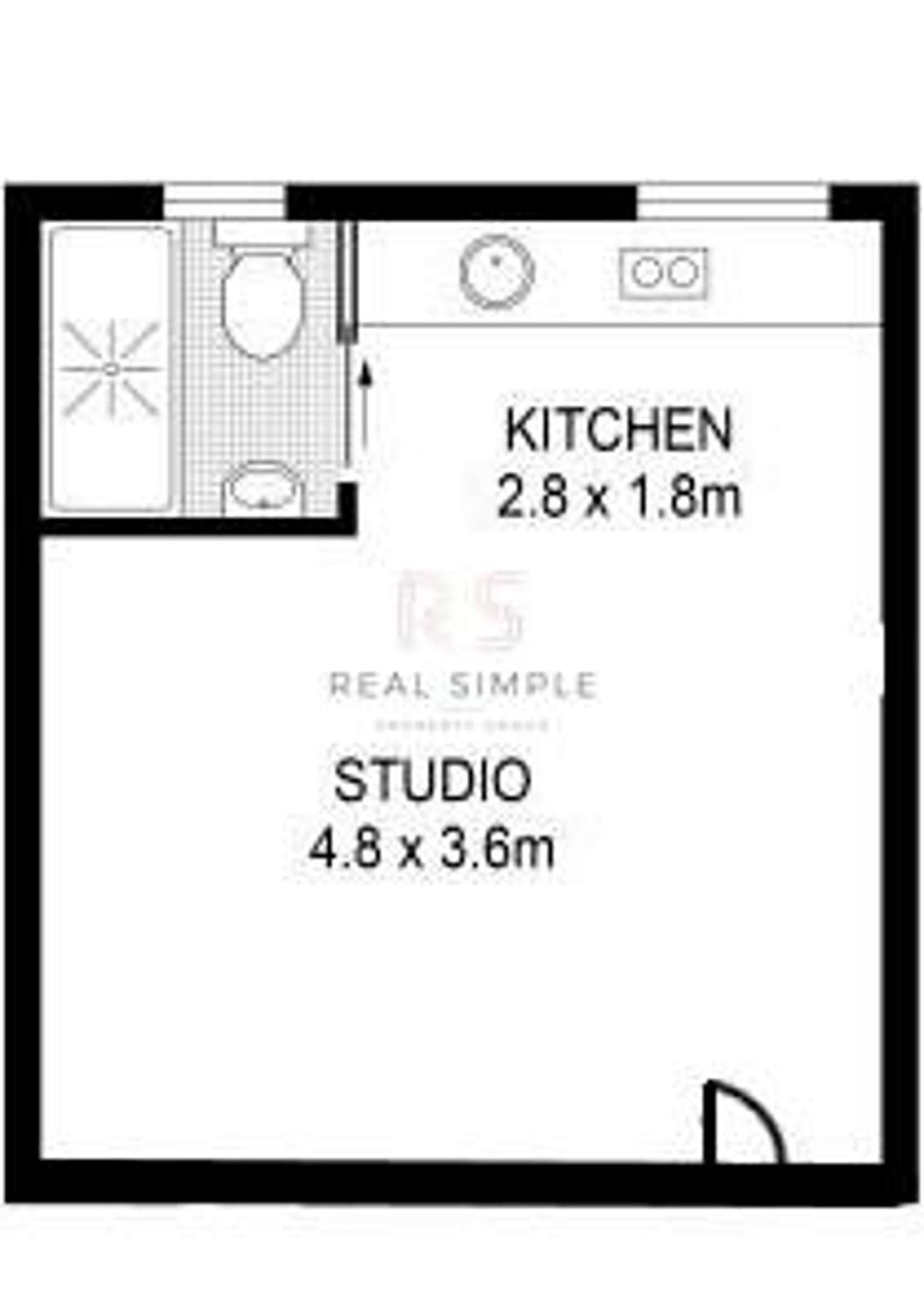 Floorplan of Homely studio listing, 50/19-23 Forbes Street, Woolloomooloo NSW 2011