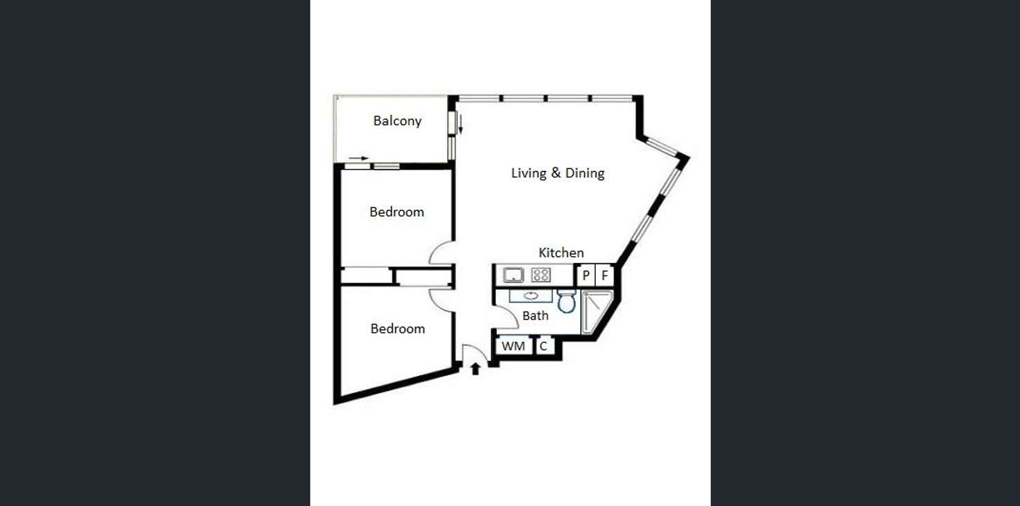 Floorplan of Homely apartment listing, 1711/673 La Trobe Street, Docklands VIC 3008