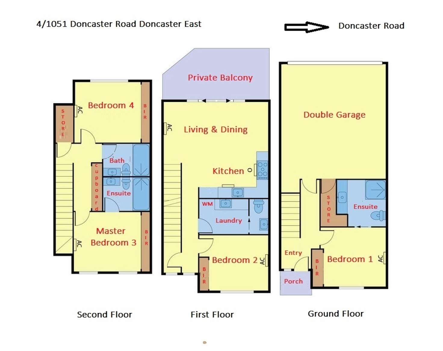 Floorplan of Homely townhouse listing, 4/1051 Doncaster Road, Doncaster East VIC 3109