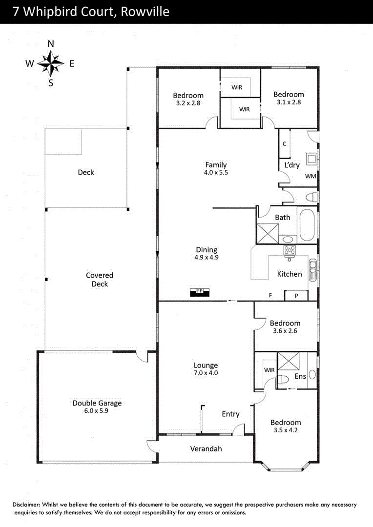 Floorplan of Homely house listing, 7 Whipbird Court, Rowville VIC 3178