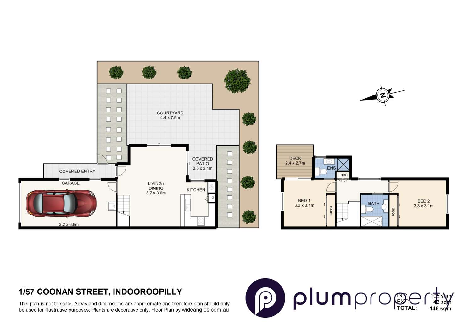 Floorplan of Homely townhouse listing, 1/57 Coonan Street, Indooroopilly QLD 4068