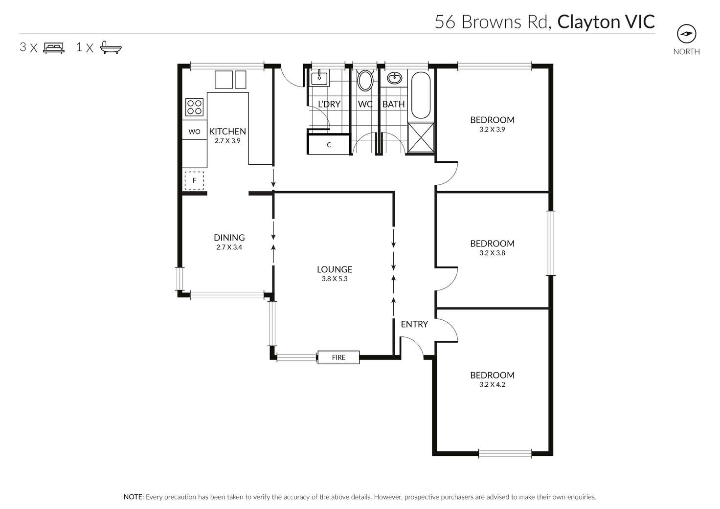 Floorplan of Homely house listing, 56 Browns Road, Clayton VIC 3168
