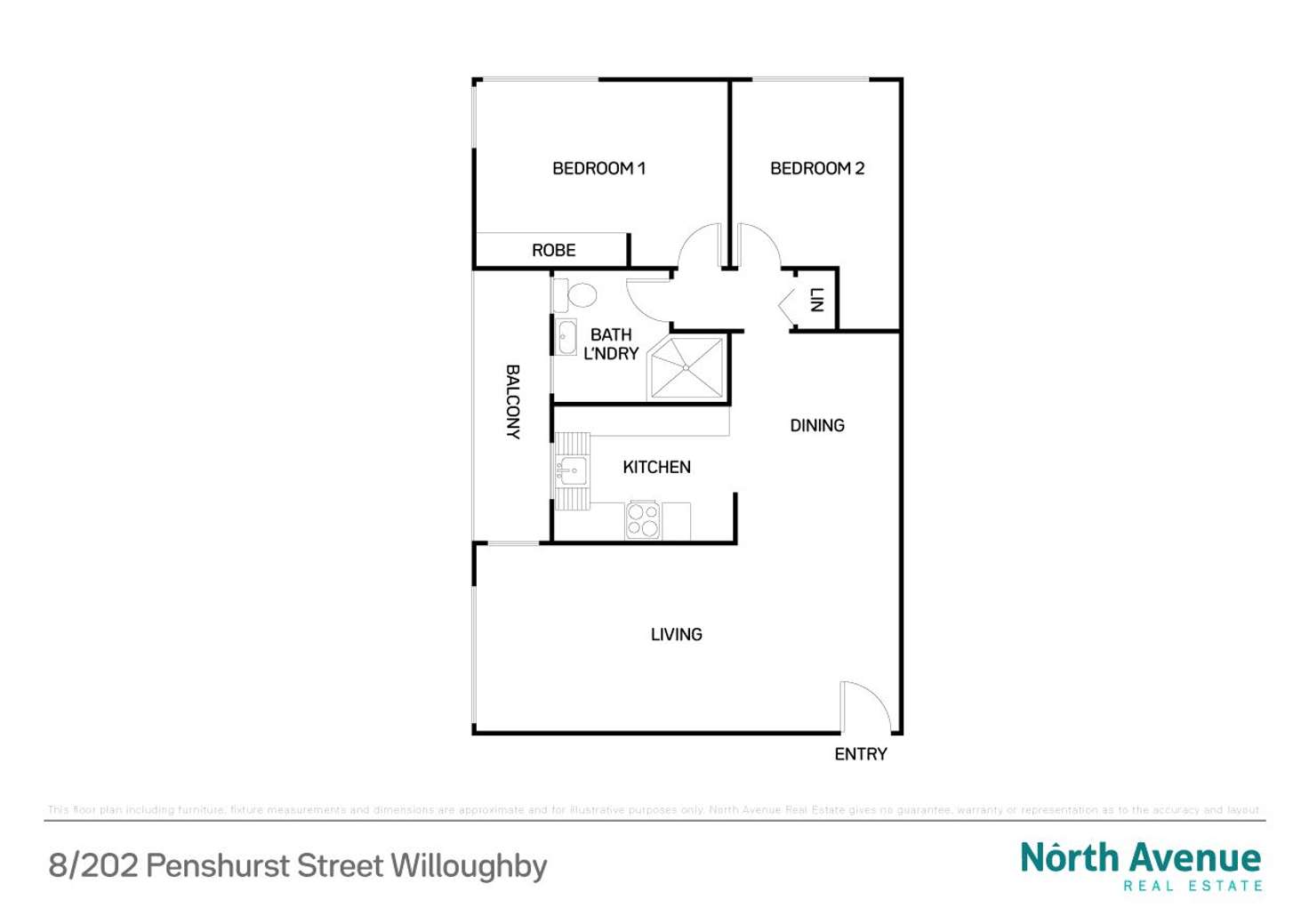 Floorplan of Homely apartment listing, 8/202 Penshurst Street, North Willoughby NSW 2068