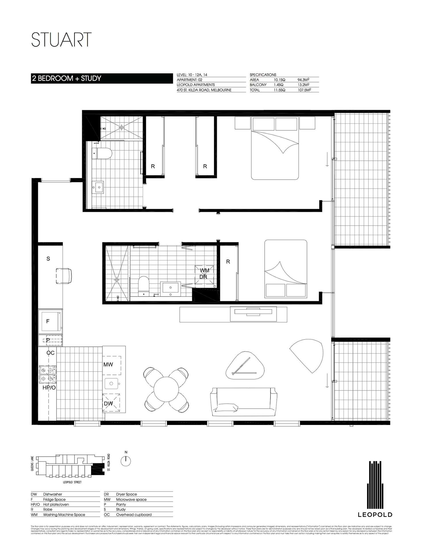 Floorplan of Homely apartment listing, 1202/470 St Kilda Road, Melbourne VIC 3004