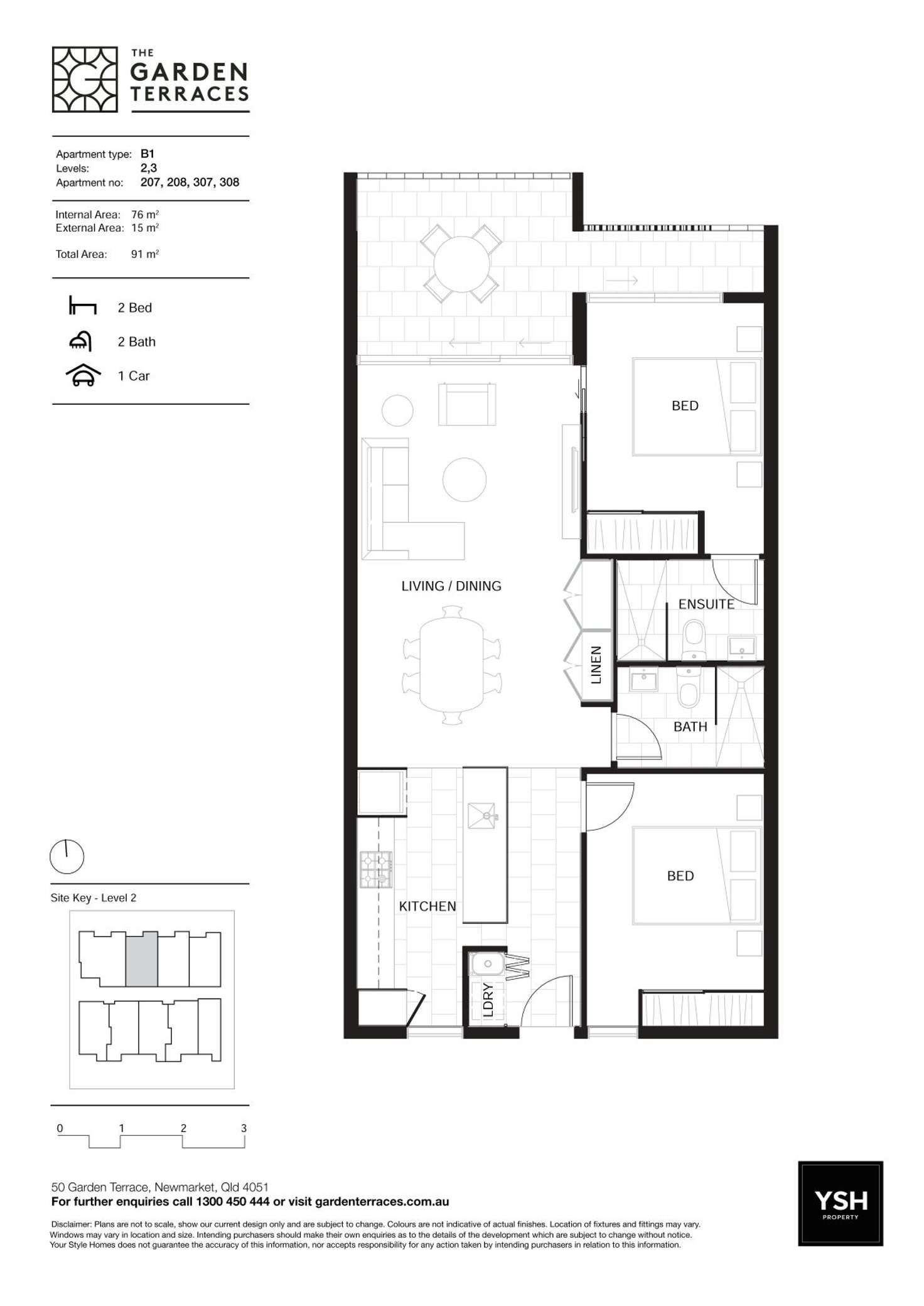 Floorplan of Homely unit listing, 307/50 Garden Terrace, Newmarket QLD 4051