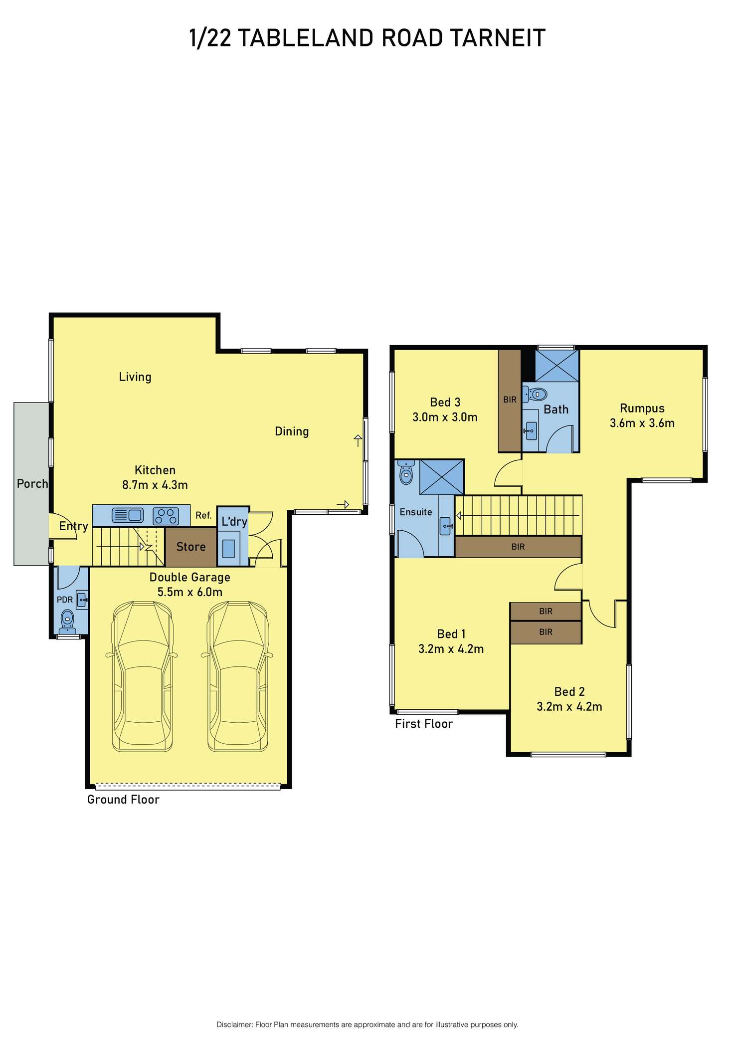 Floorplan of Homely townhouse listing, 1/22 Tableland Road, Tarneit VIC 3029