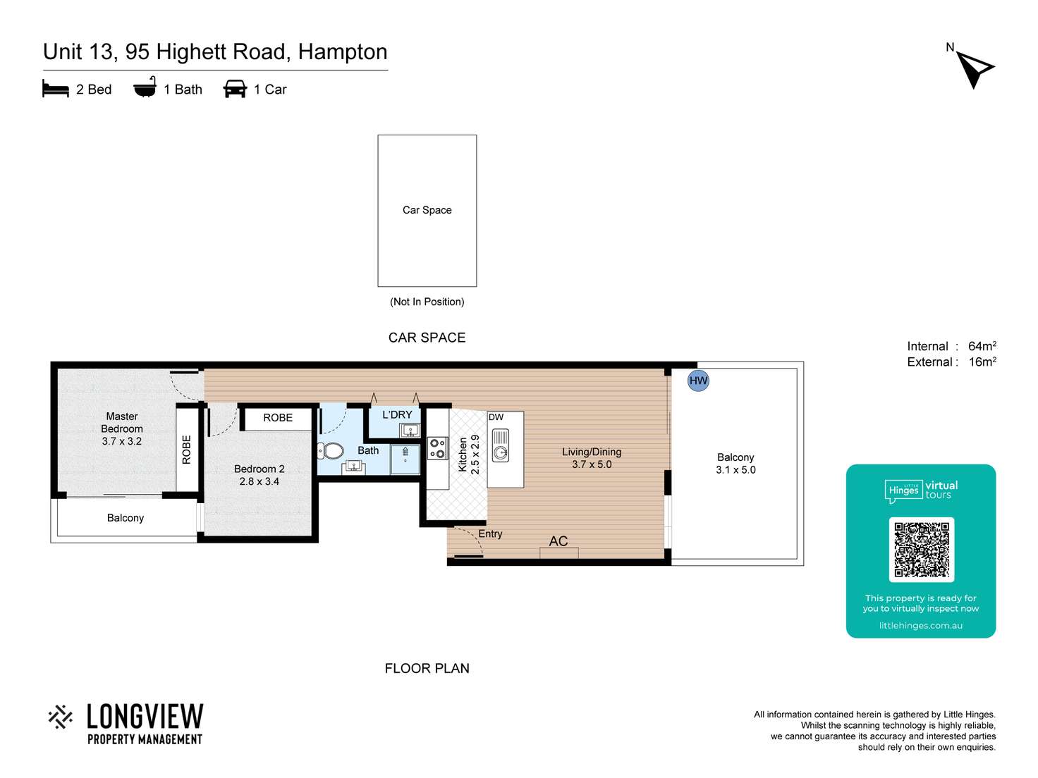 Floorplan of Homely unit listing, 13/95 Highett Road, Hampton VIC 3188