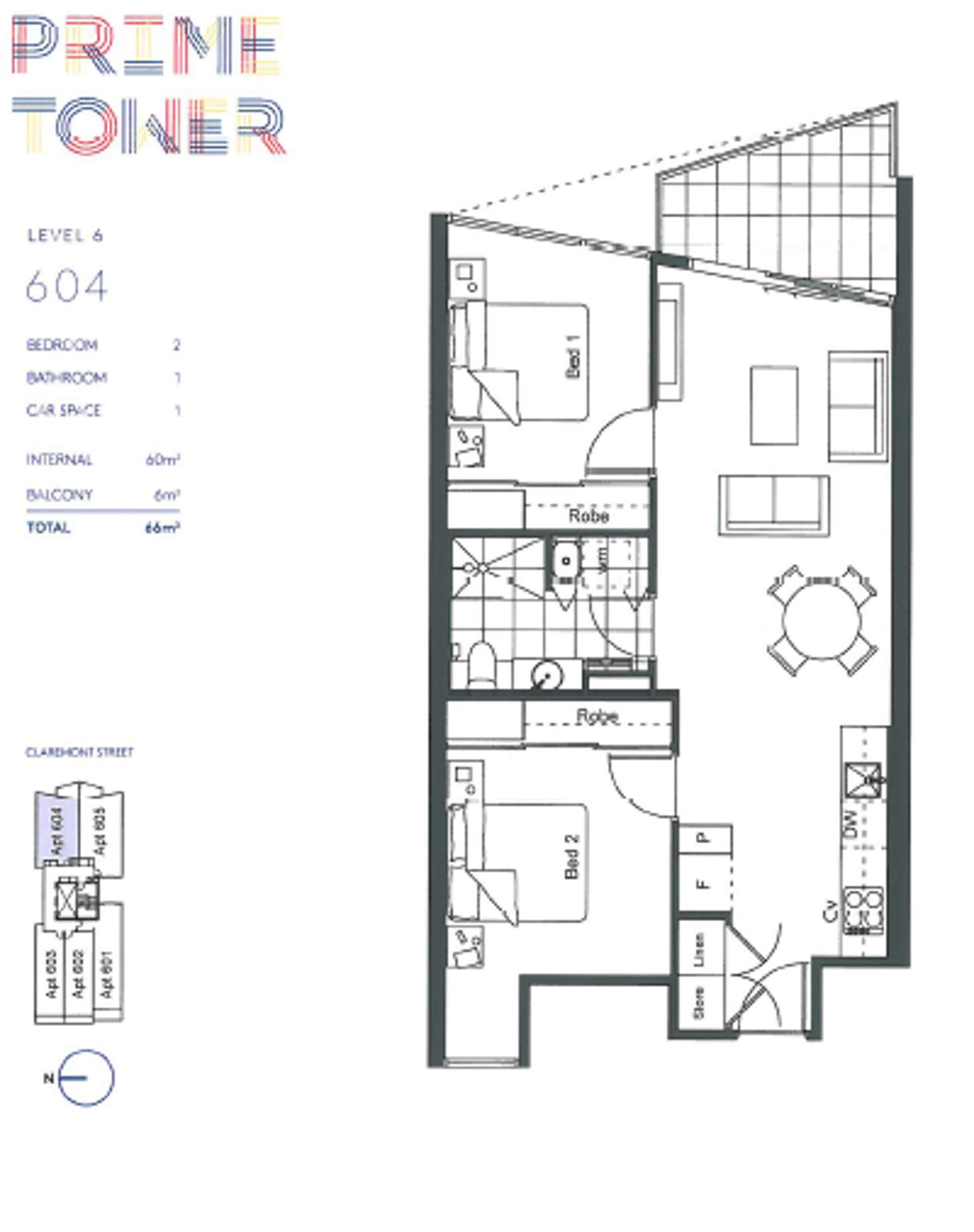 Floorplan of Homely apartment listing, 301/47 Claremont Street, South Yarra VIC 3141