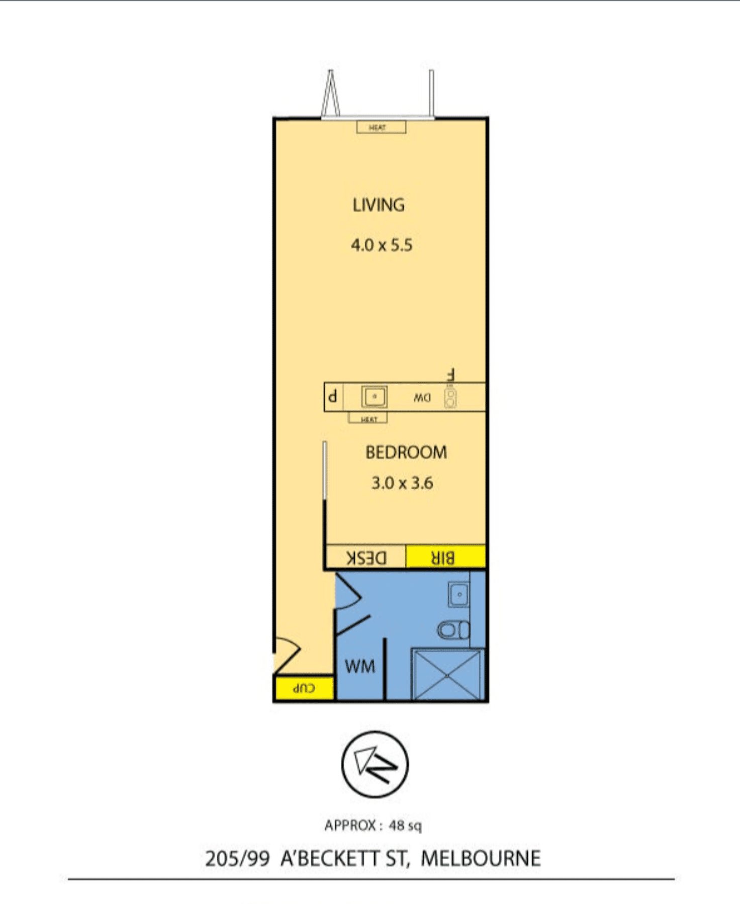 Floorplan of Homely apartment listing, 205/99 Abeckett Street, Melbourne VIC 3000