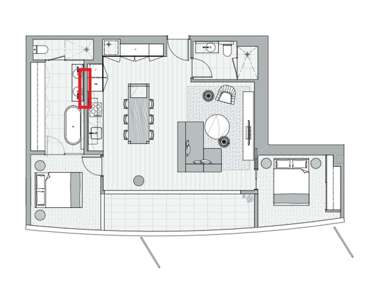 Floorplan of Homely apartment listing, 3601/23 Mackenzie Street, Melbourne VIC 3000