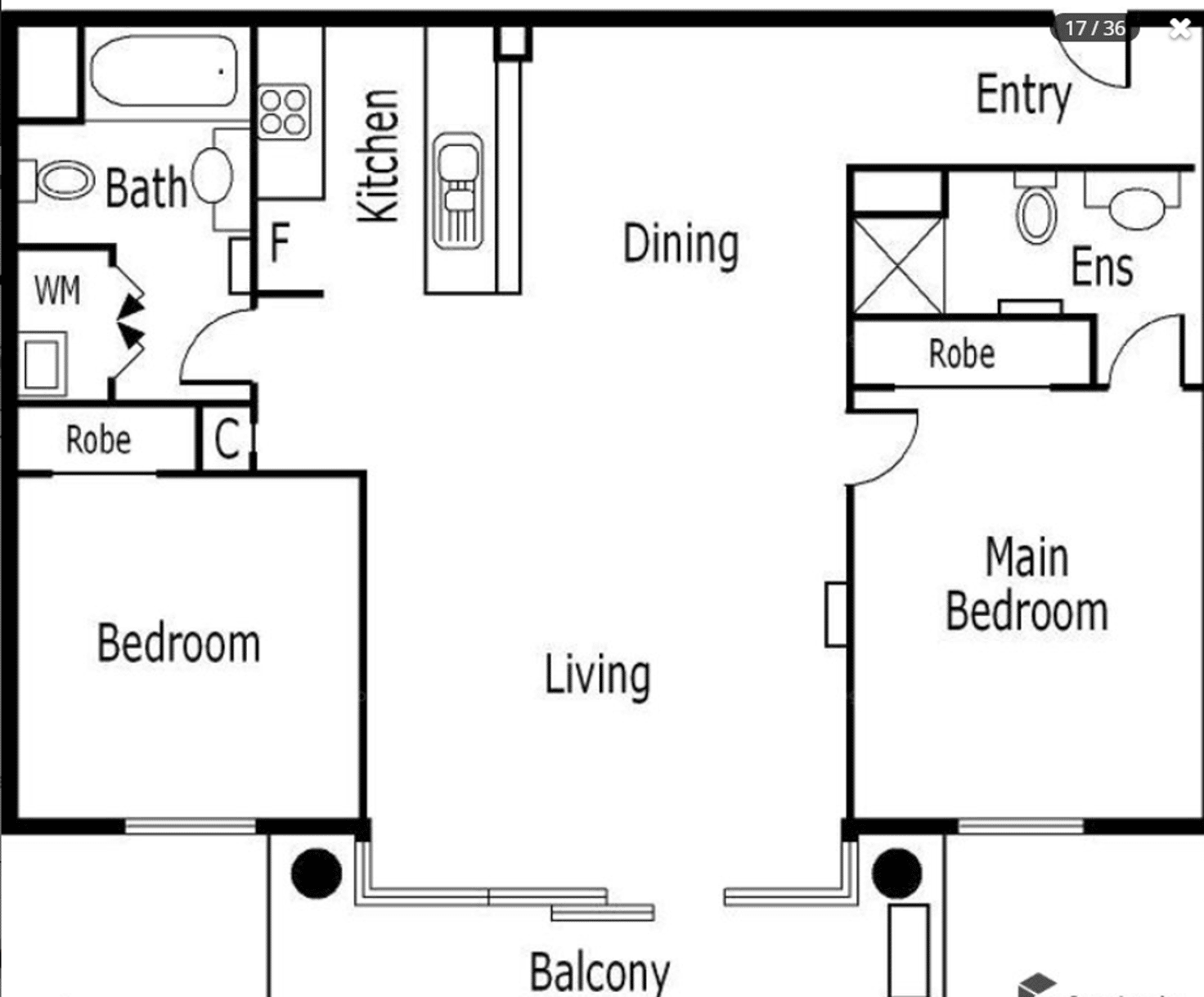 Floorplan of Homely apartment listing, Lv14/83 Whiteman Street, Southbank VIC 3006