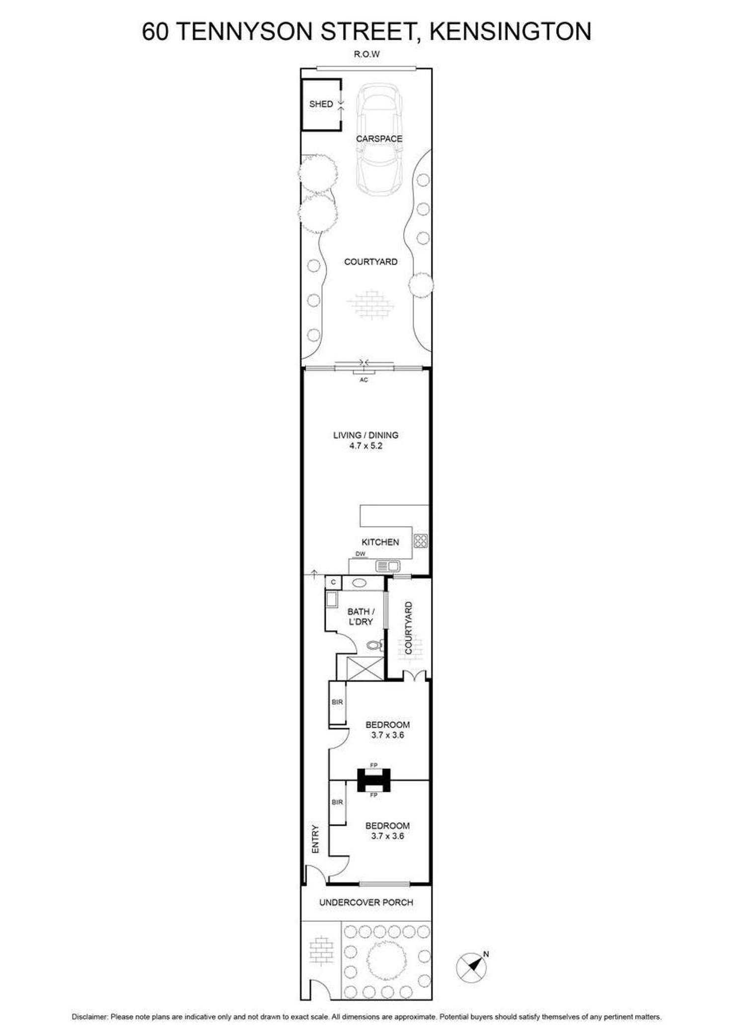 Floorplan of Homely house listing, 60 Tennyson Street, Kensington VIC 3031