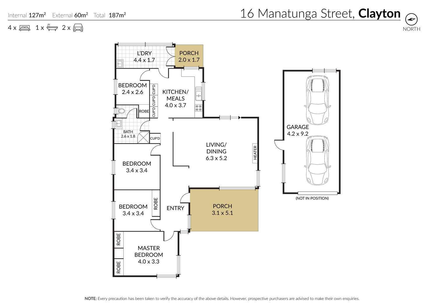 Floorplan of Homely house listing, 16 Manatunga Street, Clayton VIC 3168
