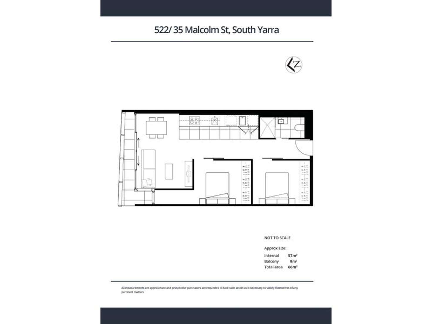 Floorplan of Homely apartment listing, 522/35 Malcolm St, South Yarra VIC 3141