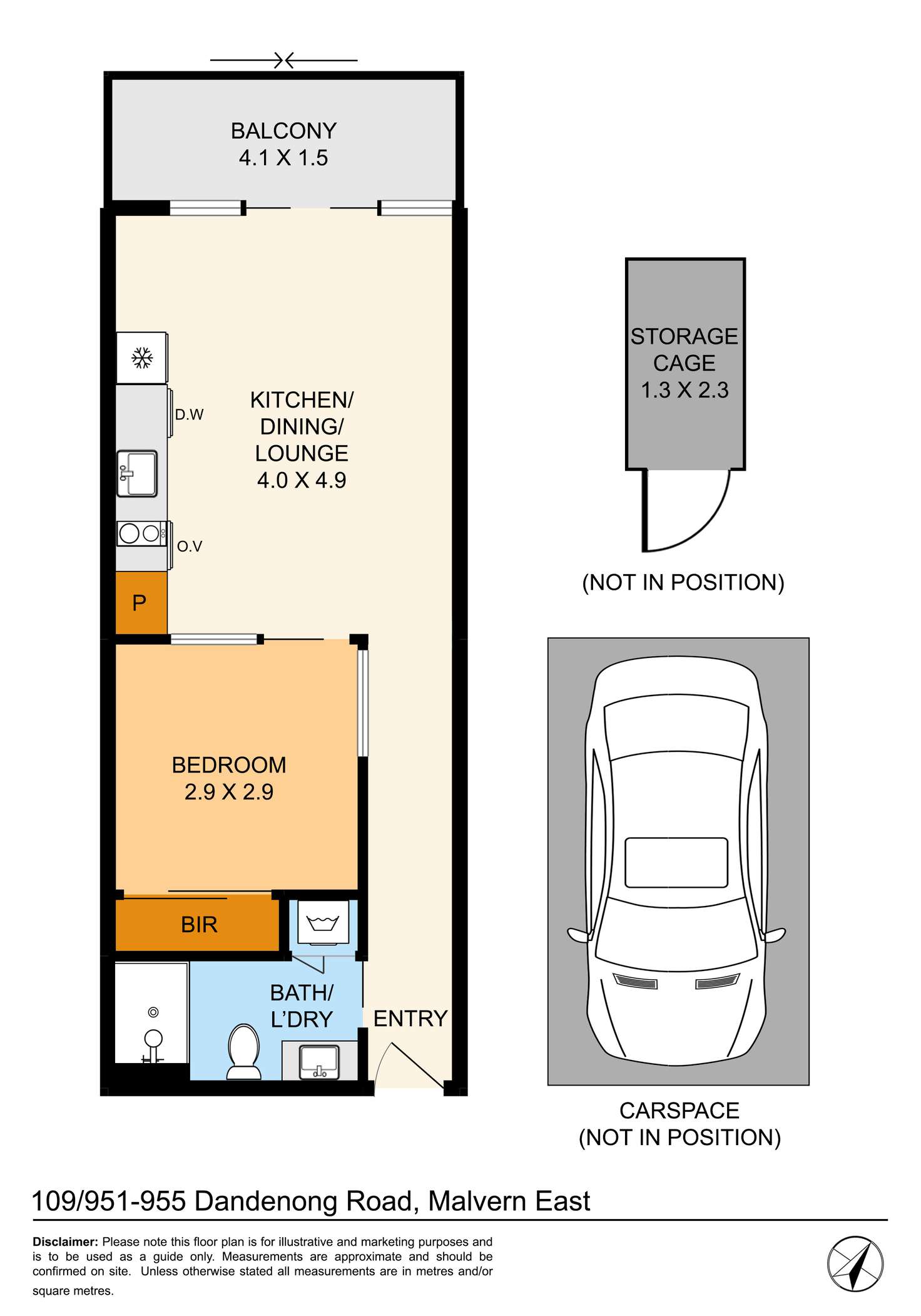 Floorplan of Homely apartment listing, 109/951 - 955 Dandenong Road, Malvern East VIC 3145