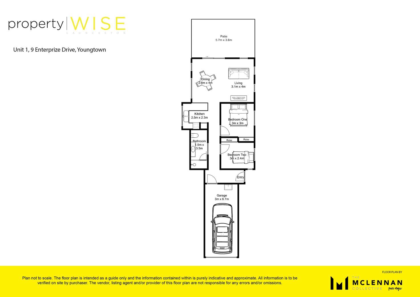 Floorplan of Homely unit listing, 1/9 Enterprize Drive, Youngtown TAS 7249