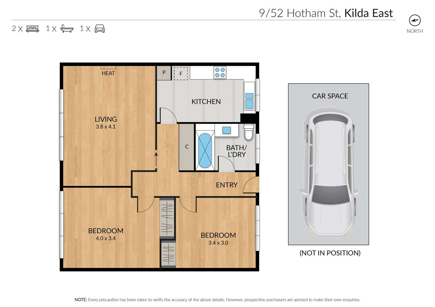 Floorplan of Homely apartment listing, 9/52 Hotham Street, St Kilda East VIC 3183