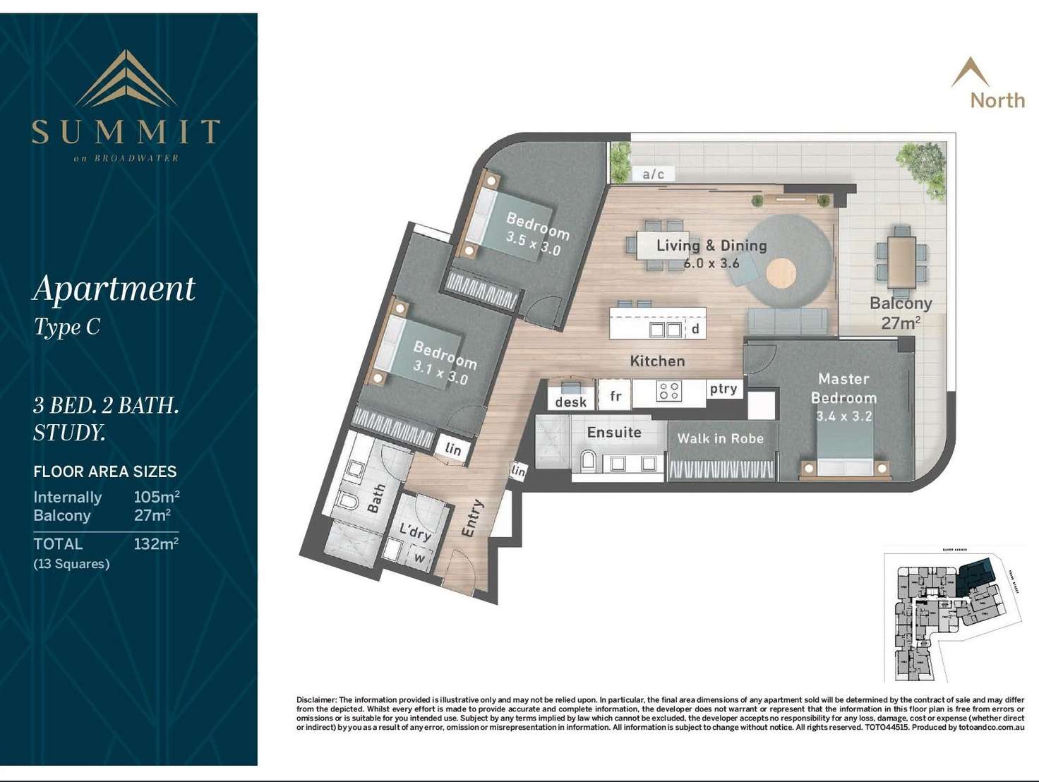 Floorplan of Homely apartment listing, 704/110 Frank Street, Labrador QLD 4215