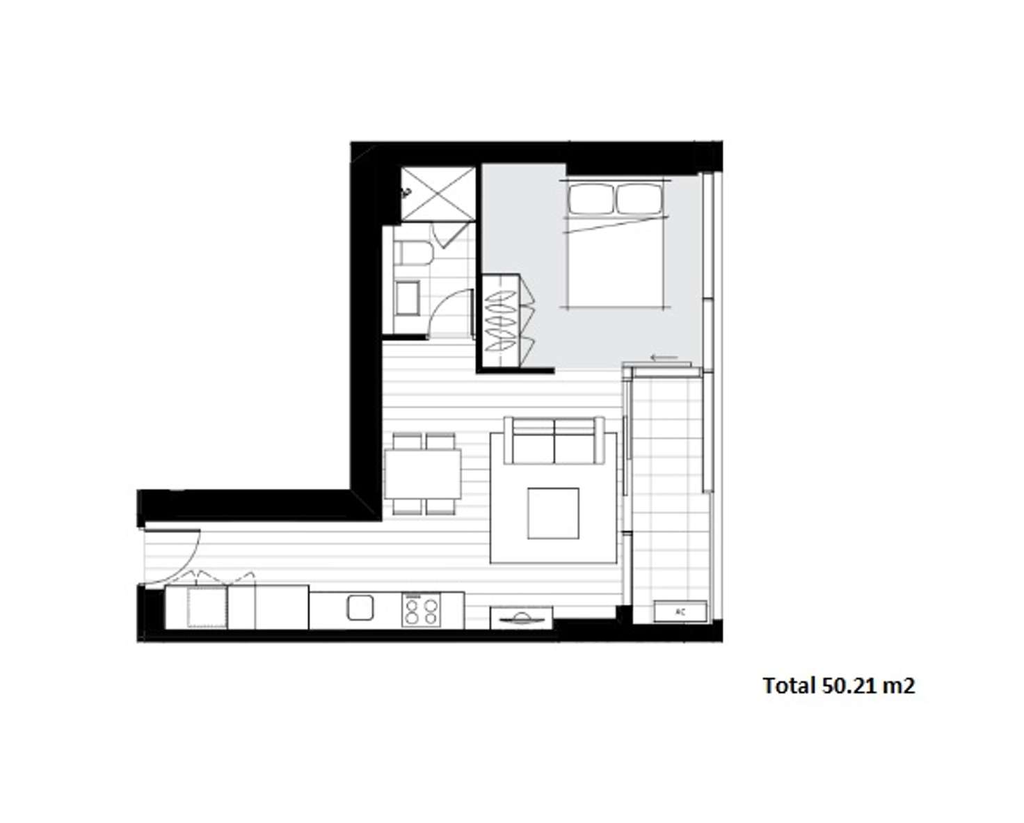 Floorplan of Homely apartment listing, 2303/38 Rose Lane, Melbourne VIC 3000