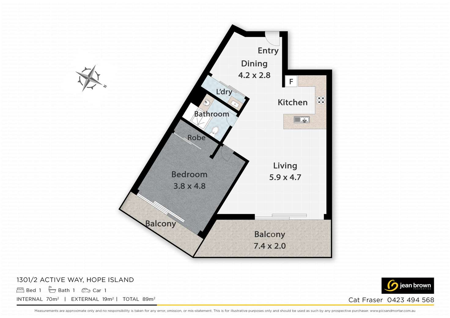 Floorplan of Homely unit listing, 1301/2 Activa Way, Hope Island QLD 4212