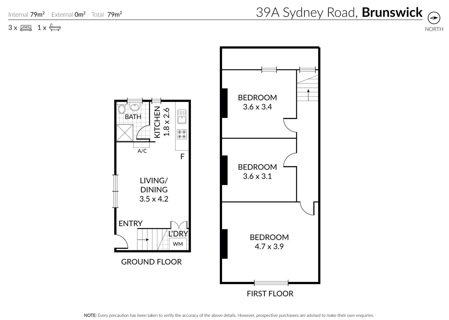 Floorplan of Homely townhouse listing, 39A Sydney Road, Brunswick VIC 3056