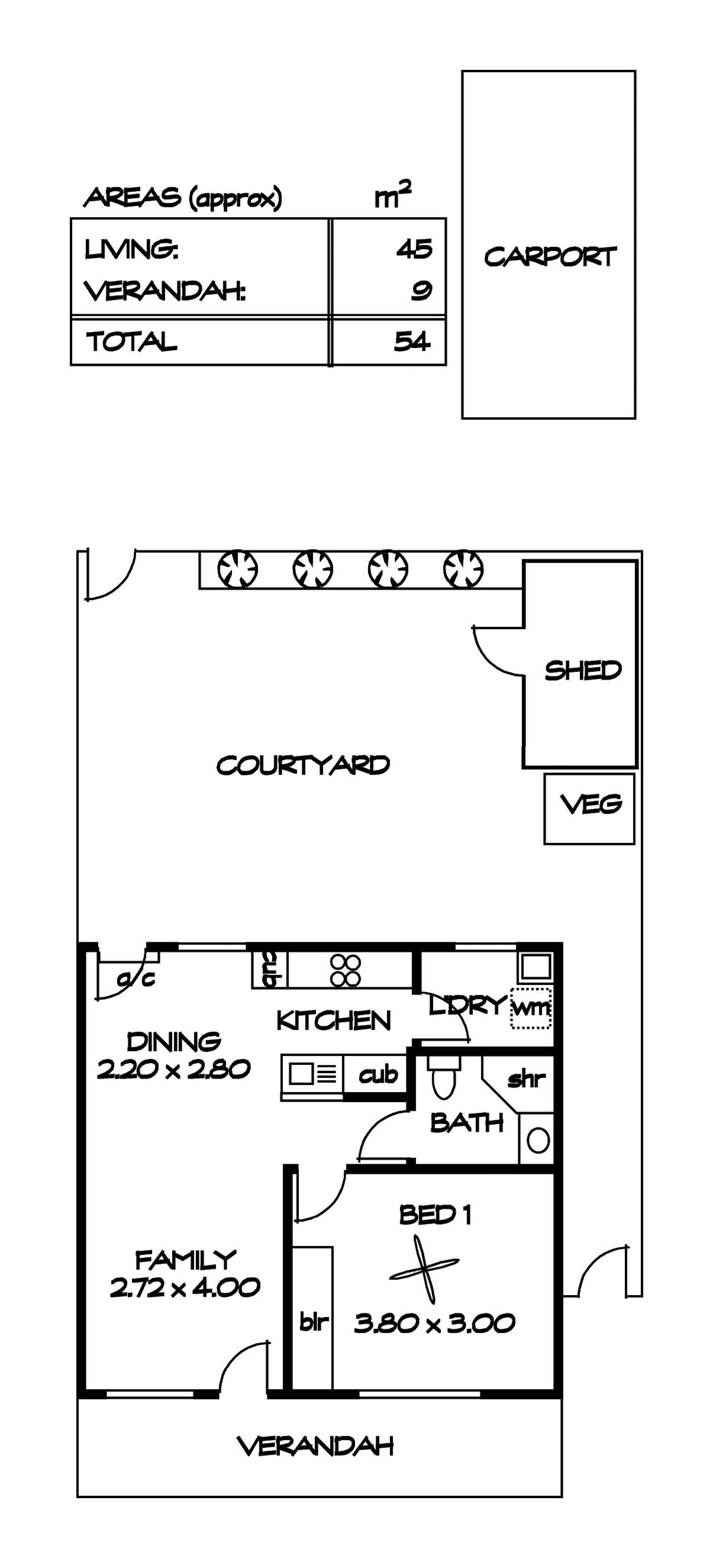 Floorplan of Homely unit listing, 1/374A Grange Road, Kidman Park SA 5025