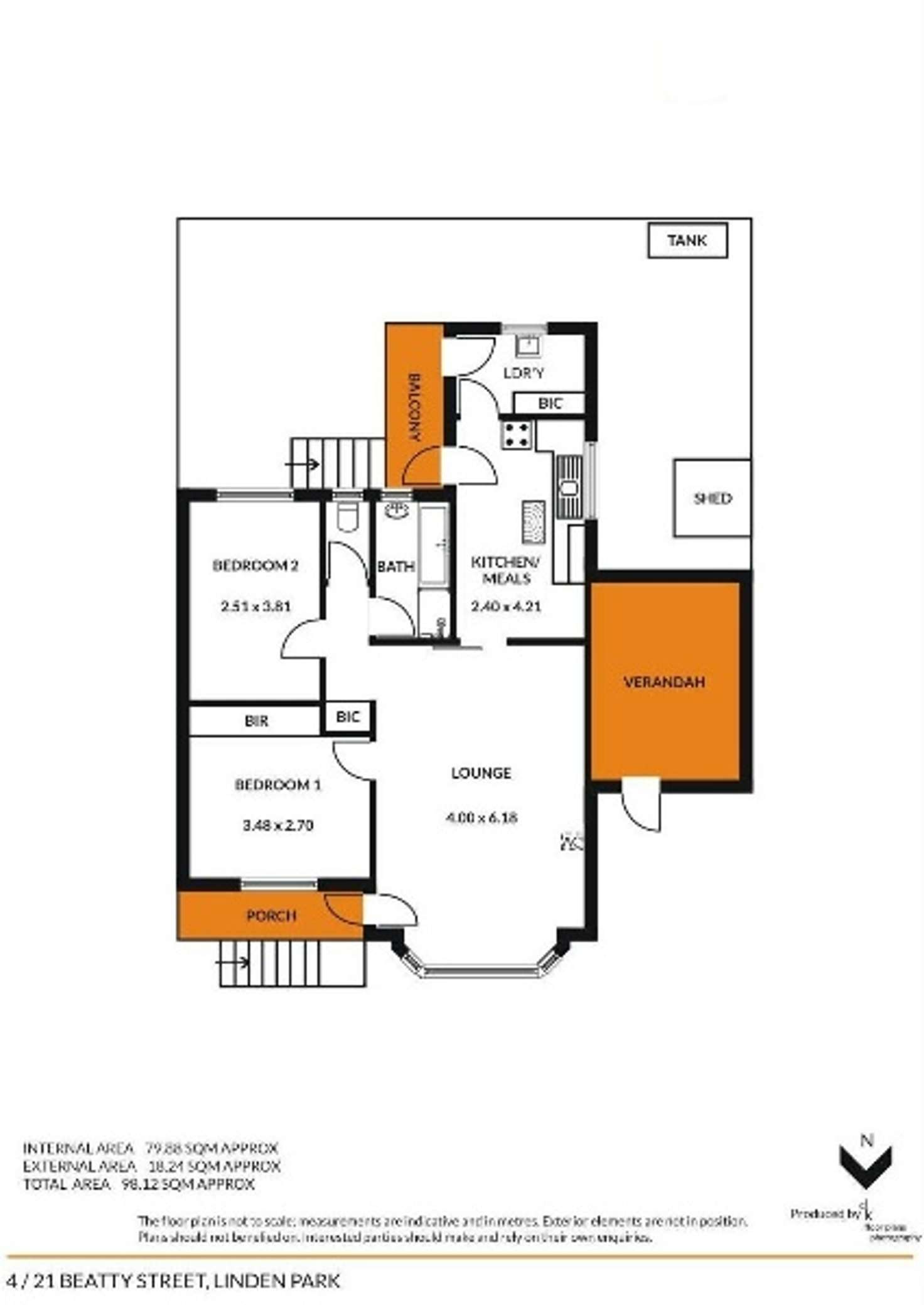Floorplan of Homely unit listing, 4/21 Beatty Street, Linden Park SA 5065