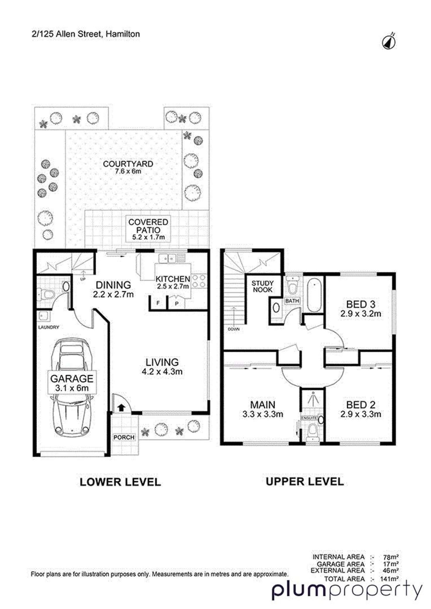 Floorplan of Homely townhouse listing, 2/125 Allen Street, Hamilton QLD 4007