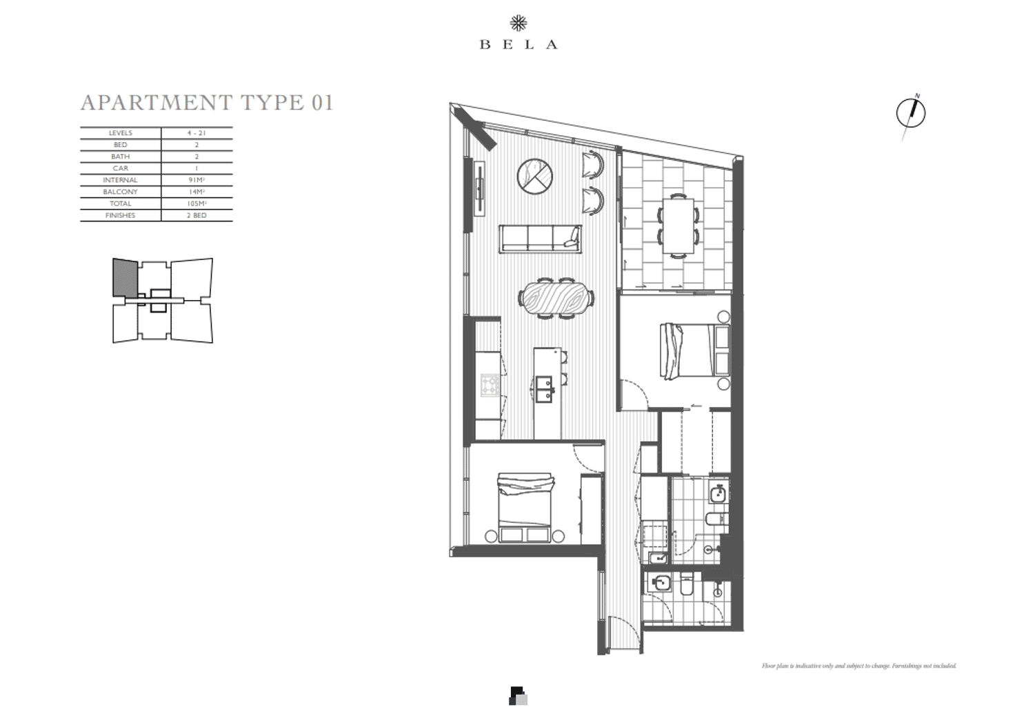 Floorplan of Homely unit listing, 1501/43 Peerless Avenue, Mermaid Beach QLD 4218