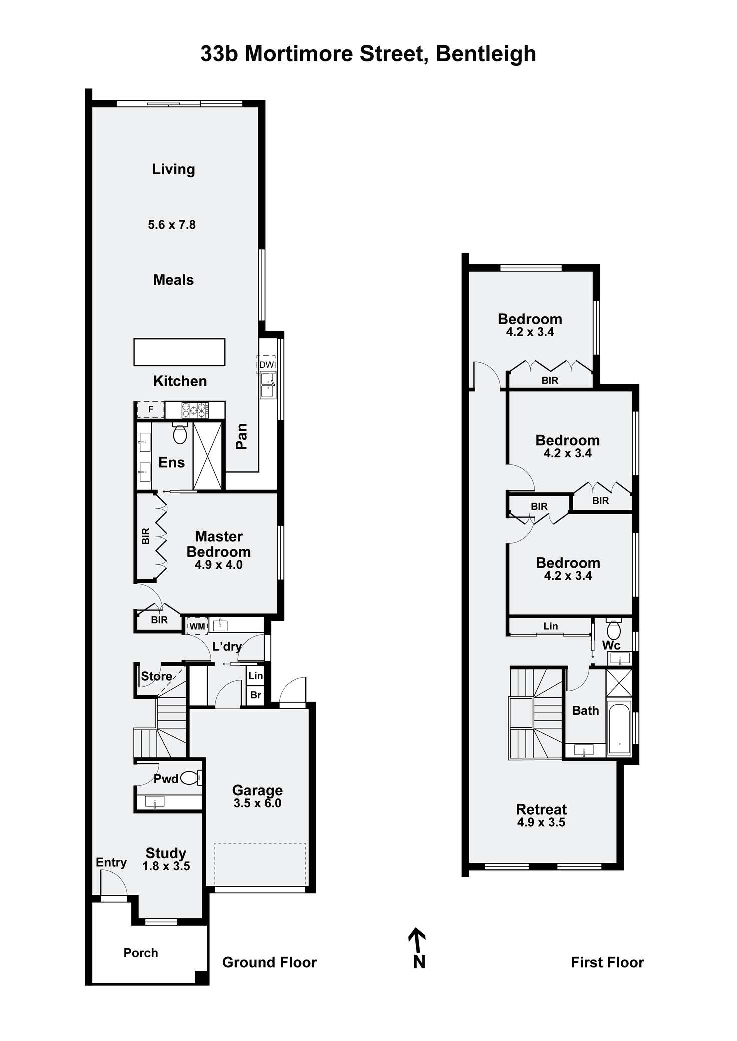 Floorplan of Homely townhouse listing, 33B Mortimore Street, Bentleigh VIC 3204