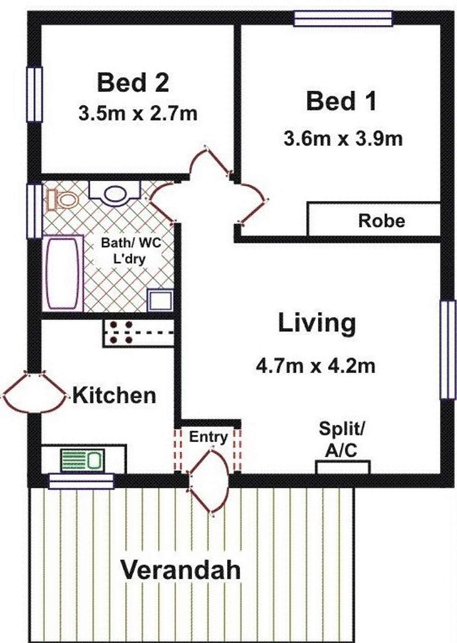 Floorplan of Homely unit listing, 1/154 Frost Rd, Brahma Lodge SA 5109