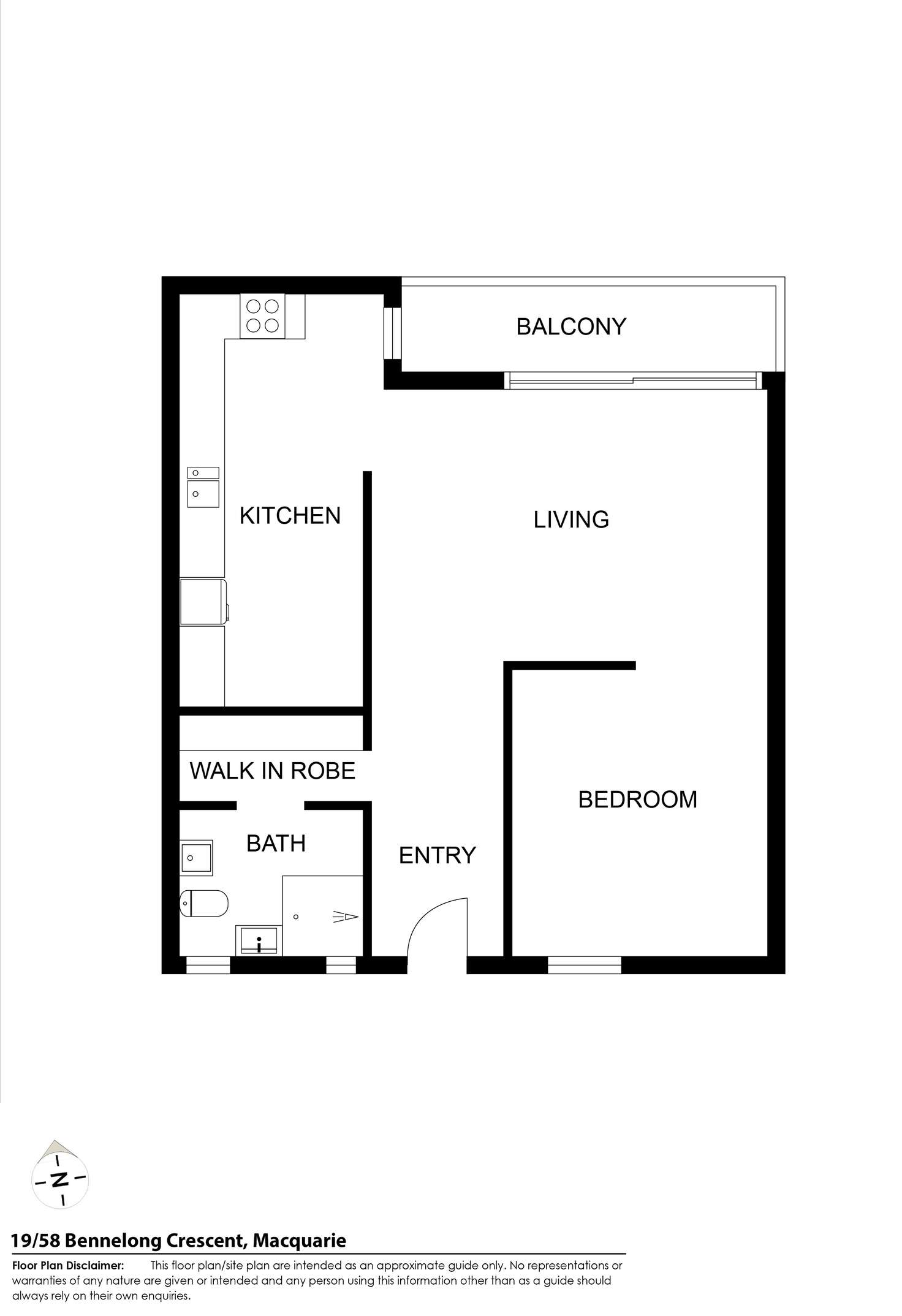 Floorplan of Homely studio listing, 19/58 Bennelong Crescent, Macquarie ACT 2614